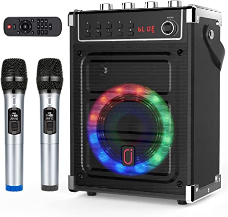 JYX Karaoke Anlage mit 2 Mikrofonen, Lautsprecher Bluetooth Karaoke System