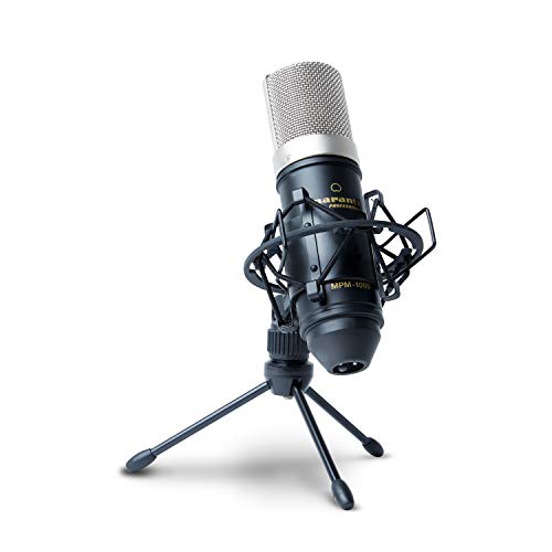Marantz Professional MPM1000 - Großmembran Kondensatormikrofon mit Pop Schutz Filter, Shockmount, Tripod Ständer, XLR Kabel für Zuhause oder Studio