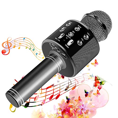 SunTop Bluetooth Karaoke Mikrofon,Mikrofon Stereo Player,Bluetooth Lautsprecher für Musik spielen KTV,Party, Lautsprecher für PC, Laptop, iPad, und Android/IOS oder Alle Smartphone